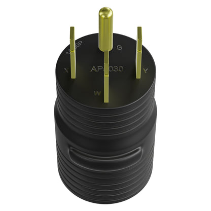 Leisure Cords 50AMP RV Electrical Adapter Standard NEMA 14-50P to TT-30R 4 Inch (Black)