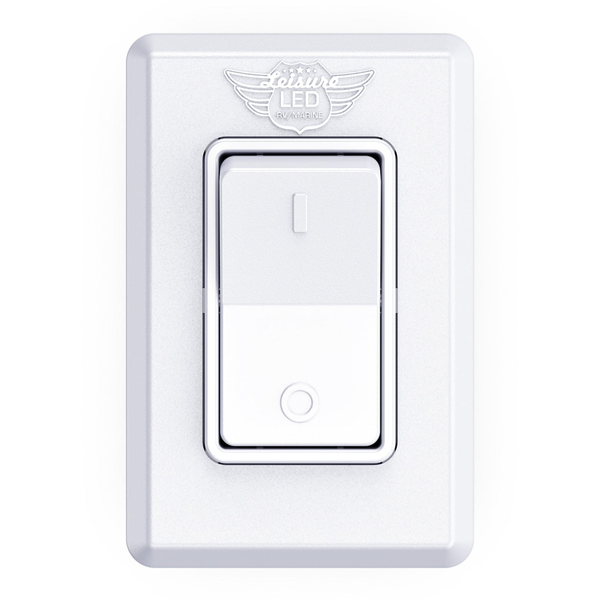 Leisure LED 12V RV Modern Single SPST On Off Switch with Bezel 2.87 Inch x 1.87 Inch x 1.1 Inch (White)