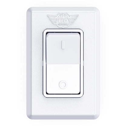 Leisure LED 12V RV Modern Single SPST On Off Switch with Bezel 2.87 Inch x 1.87 Inch x 1.1 Inch (White)