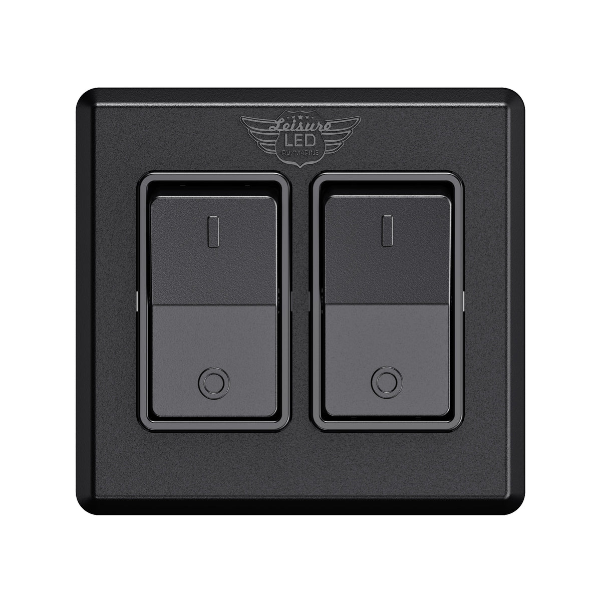 Leisure LED 12V RV Modern Double SPST On Off Switch with Bezel 2.87 Inch x 3.01 Inch x 1.1 Inch (White)