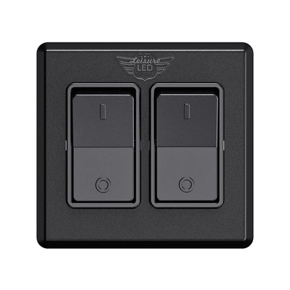 Leisure LED 12V RV Modern Double SPST On Off Switch with Bezel 2.87 Inch x 3.01 Inch x 1.1 Inch (White)