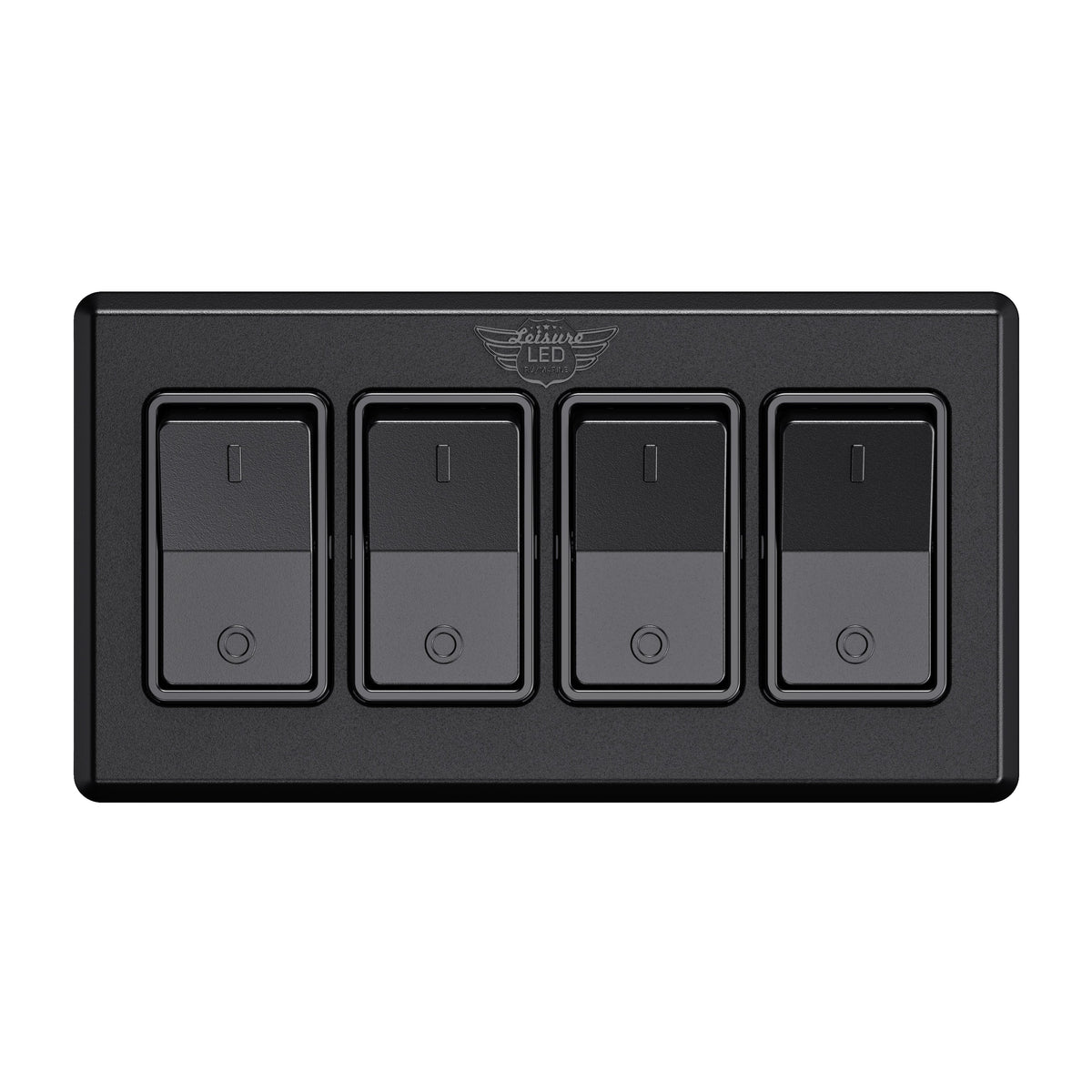 Leisure LED 12V RV Modern Quadruple SPST On Off Switch with Bezel 2.87 Inch x 5.13 Inch x 1.1 Inch (White)
