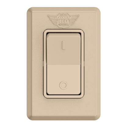 Leisure LED 12V RV Modern Single SPST On Off Switch with Bezel 2.87 Inch x 1.87 Inch x 1.1 Inch (White)