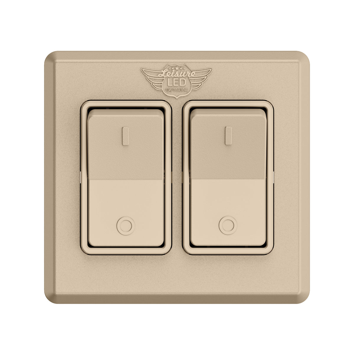 Leisure LED 12V RV Modern Double SPST On Off Switch with Bezel 2.87 Inch x 3.01 Inch x 1.1 Inch (White)