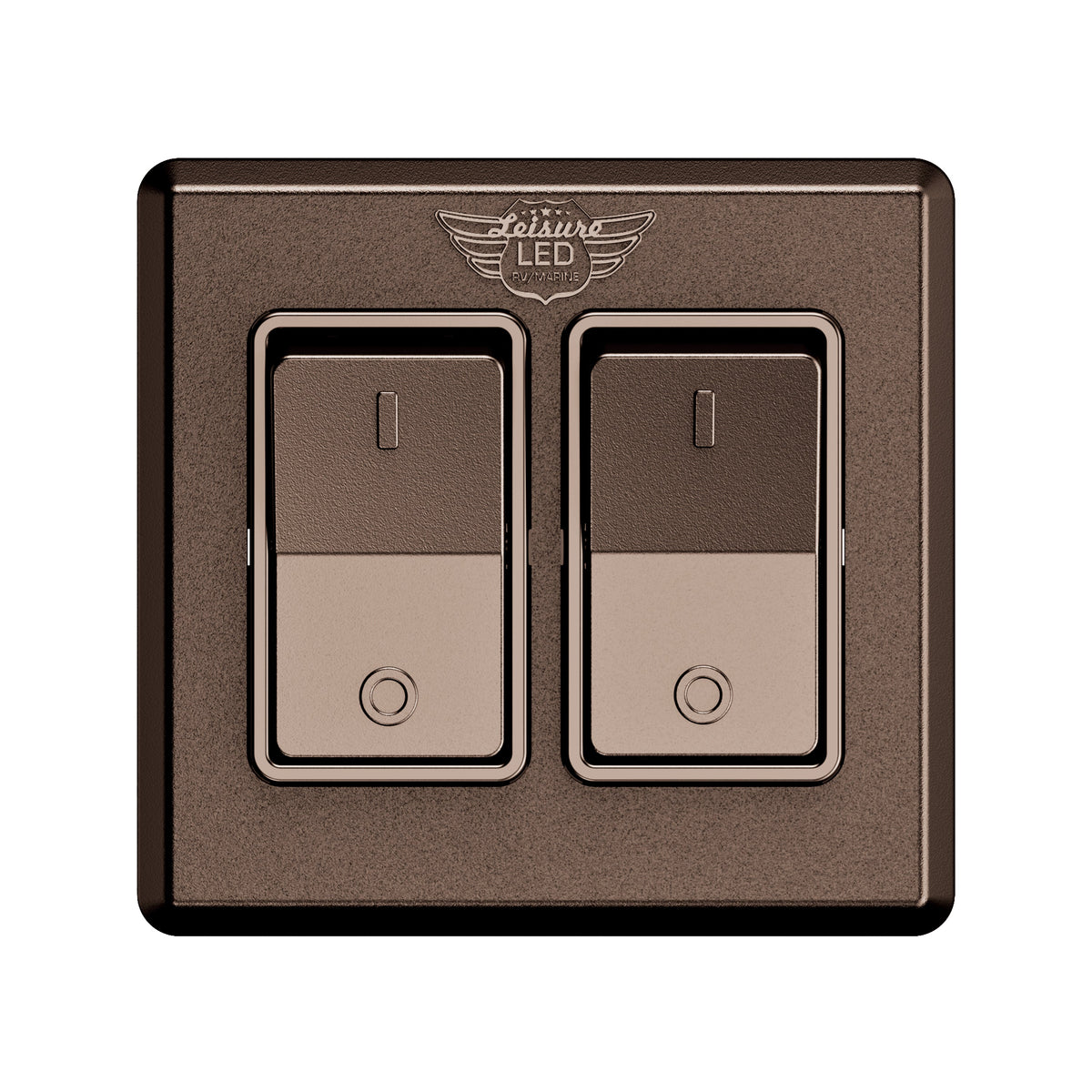 Leisure LED 12V RV Modern Double SPST On Off Switch with Bezel 2.87 Inch x 3.01 Inch x 1.1 Inch (White)