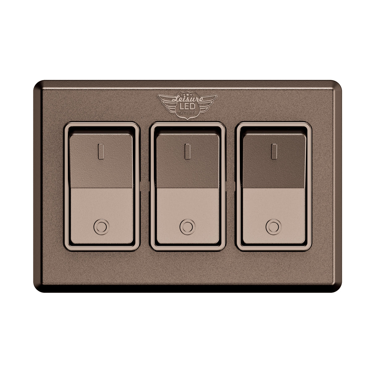 Leisure LED 12V RV Modern Triple SPST On Off Switch with Bezel 2.87 Inch x 4.16 Inch x 1.1 Inch (White)