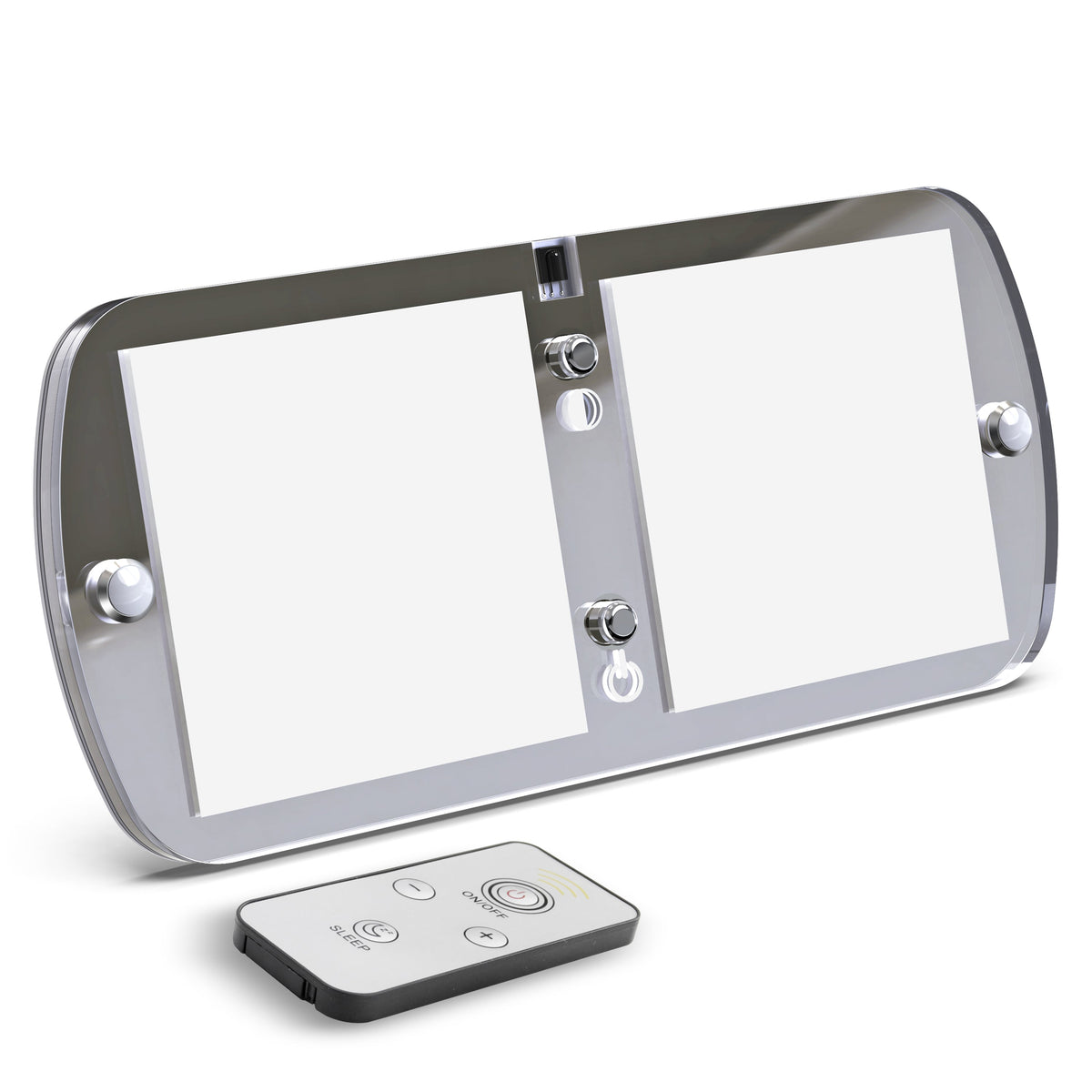 Leisure LED 12V RV LED Double Dome Light Multi-Color Touch Dimmer Switch Frosted Lens 7 Inch (Chrome)