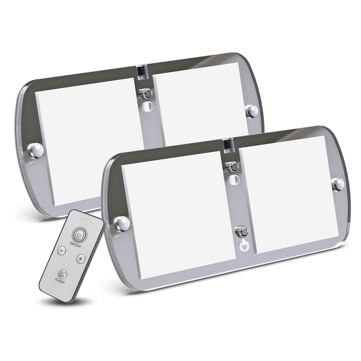 Leisure LED 12V RV LED Double Dome Light Multi-Color Touch Dimmer Switch Frosted Lens 7 Inch (Chrome)