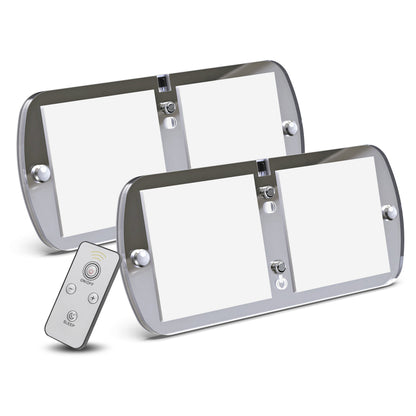 Leisure LED 12V RV LED Double Dome Light Multi-Color Touch Dimmer Switch Frosted Lens 7 Inch (Chrome)