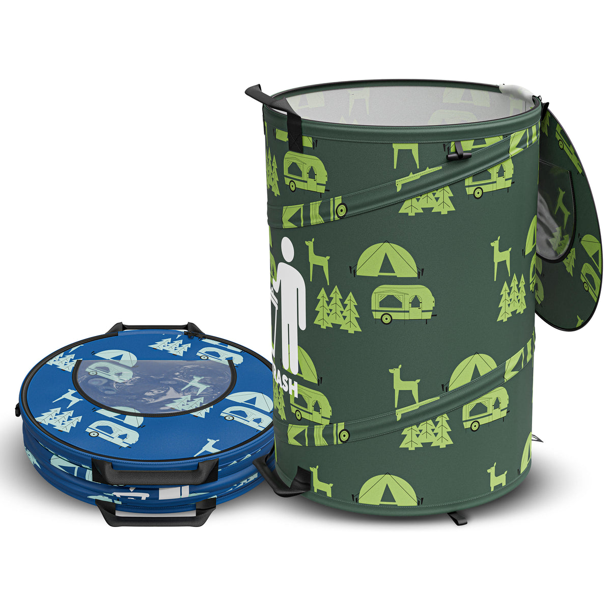 Leisure Coachworks RV Pop-Up Can Kit for 30 Gallon Recycling Bin 24 Inch x 18 Inch (Blue)