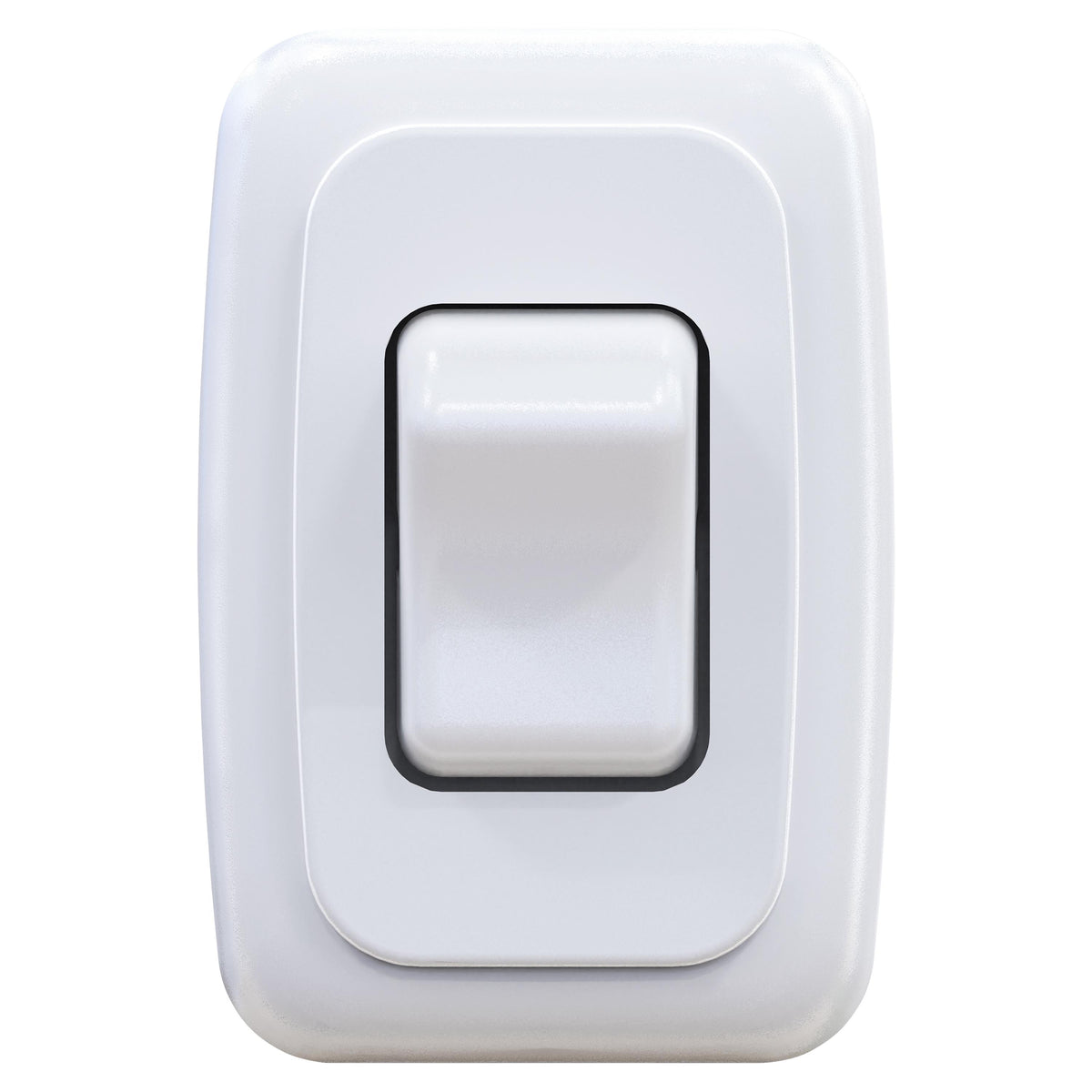 Leisure LED 12V RV Contemporary Single SPST On Off Switch with Bezel 2.83 Inch x 1.91 Inch x 1.22 Inch (White)