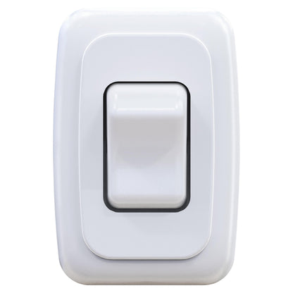 Leisure LED 12V RV Contemporary Single SPST On Off Switch with Bezel 2.83 Inch x 1.91 Inch x 1.22 Inch (White)