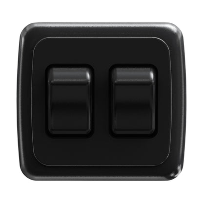 Leisure LED 12V RV Contemporary Double SPST On Off Switch with Bezel 3.04 Inch x 2.83 Inch x 1.22 Inch (White)