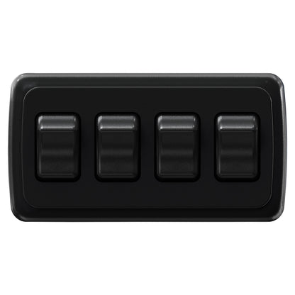Leisure LED 12V RV Contemporary Quadruple SPST On Off Switch with Bezel 5.32 Inch x 2.83 Inch x 1.22 Inch (White)