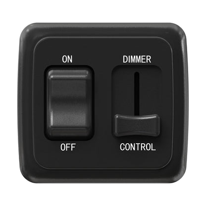 Leisure LED 12V RV Contemporary Double On Off Toggle with Side Dimmer Switch 3.02 Inch x 2.83 Inch x 1.5 Inch (White)