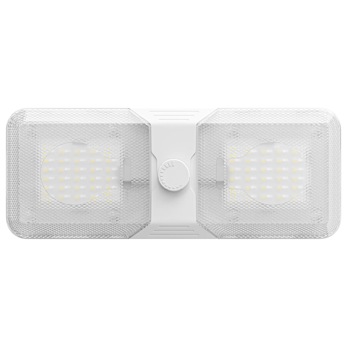 Leisure LED 12V RV LED Double Dome Light Cool White Knob Dimmer Switch Clear Lens 11 Inch (White)