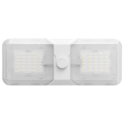 Leisure LED 12V RV LED Double Dome Light Cool White Knob Dimmer Switch Clear Lens 11 Inch (White)
