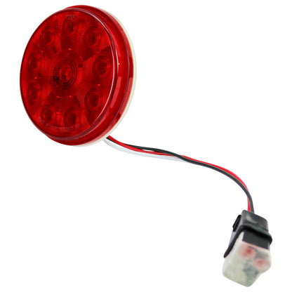 Leisure LED 12V RV Exterior LED Rear Brake Light Round Cool White with Red Lens 4 Inch (Red)