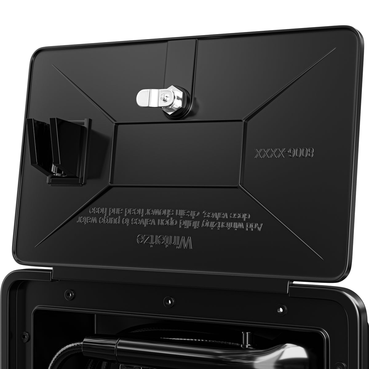 Leisure Coachworks RV Exterior Shower Box Kit for Cowboy Shower with ABS Hose 13.31 Inch x 8.41 Inch (Black)