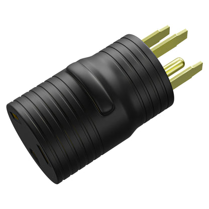 Leisure Cords 50AMP RV Electrical Adapter Standard NEMA 14-50P to TT-30R 4 Inch (Black)