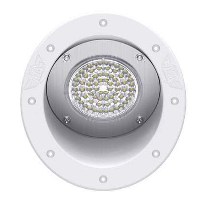 Leisure LED 12V RV Exterior LED Warrior Flood Light Round Cool White Recessed Mount 1100 Lumen 8 Inch (White)