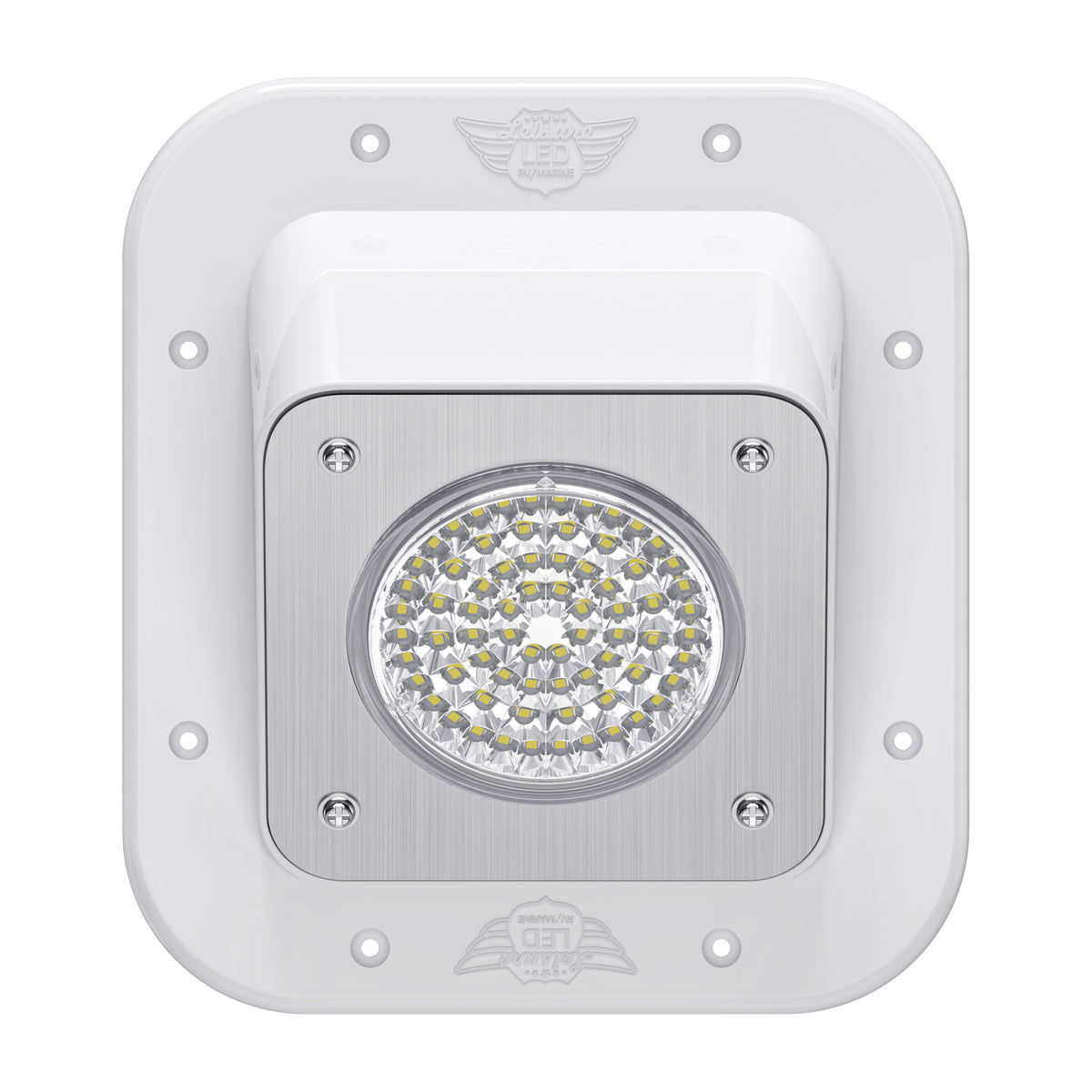 Leisure LED 12V RV Exterior LED Warrior Flood Light Square Cool White Surface Mount 1100 Lumen 8 Inch (White)