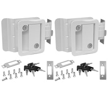 Leisure Locks RV Entry Door Lock with Paddle Deadbolt 2.5 Inch x 3.5 Inch (White)