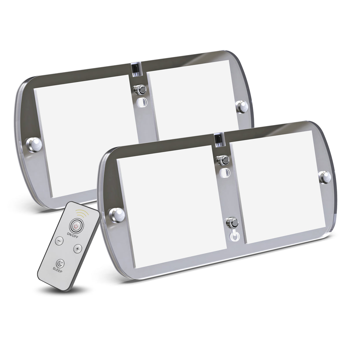 Leisure LED 12V RV LED Double Dome Light Multi-Color Touch Dimmer Switch Frosted Lens 7 Inch (Chrome)
