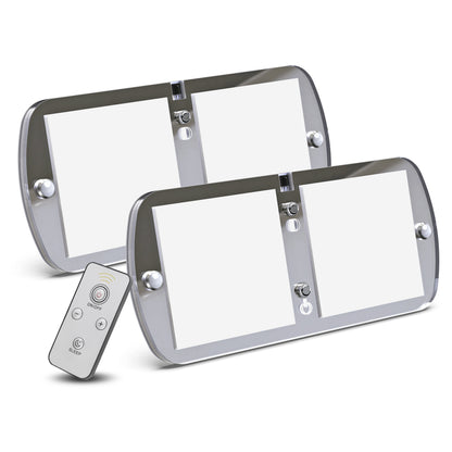 Leisure LED 12V RV LED Double Dome Light Multi-Color Touch Dimmer Switch Frosted Lens 7 Inch (Chrome)