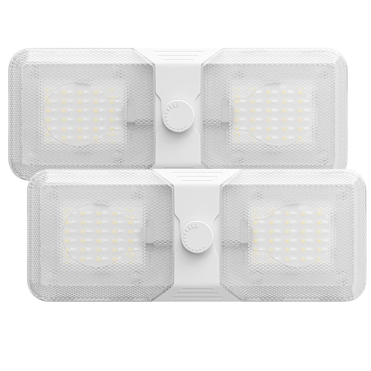 Leisure LED 12V RV LED Double Dome Light Cool White Knob Dimmer Switch Clear Lens 11 Inch (White)