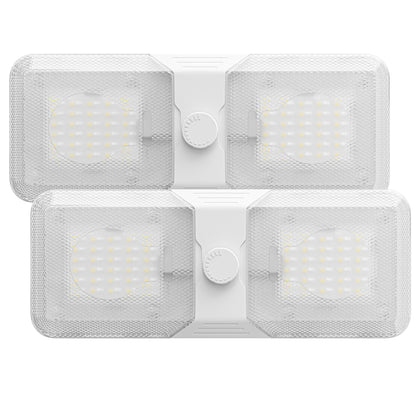 Leisure LED 12V RV LED Double Dome Light Cool White Knob Dimmer Switch Clear Lens 11 Inch (White)