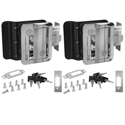 Leisure Locks RV Entry Door Lock with Paddle Deadbolt 2.5 Inch x 3.5 Inch (Chrome)