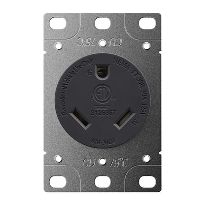 Leisure Cords 30AMP RV Replacement Power Receptacle NEMA TT-30R 3 Inch (Grey)