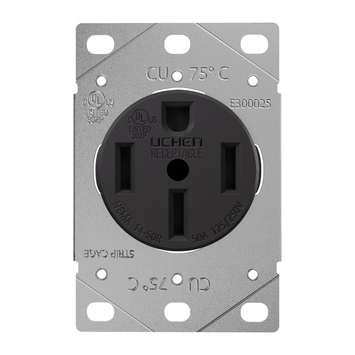 Leisure Cords 50AMP RV Replacement Power Receptacle NEMA 14-50R 3 Inch (Grey)