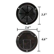 Leisure Cords RV Power Cord Utility Hatch Weatherproof Round Door 4.6 Inch x 2.6 Inch (Black)