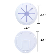Leisure Cords RV Power Cord Utility Hatch Weatherproof Round Door 4.6 Inch x 2.6 Inch (White)