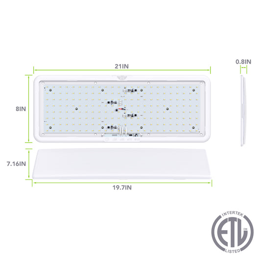 Leisure LED 12V RV Interior LED Ceiling Light Rectangle Natural White Touch Dimmer Switch 2000 Lumen 21 Inch (White)