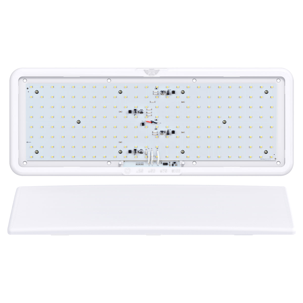 Leisure LED 12V RV Interior LED Ceiling Light Rectangle Natural White Touch Dimmer Switch 2000 Lumen 21 Inch (White)