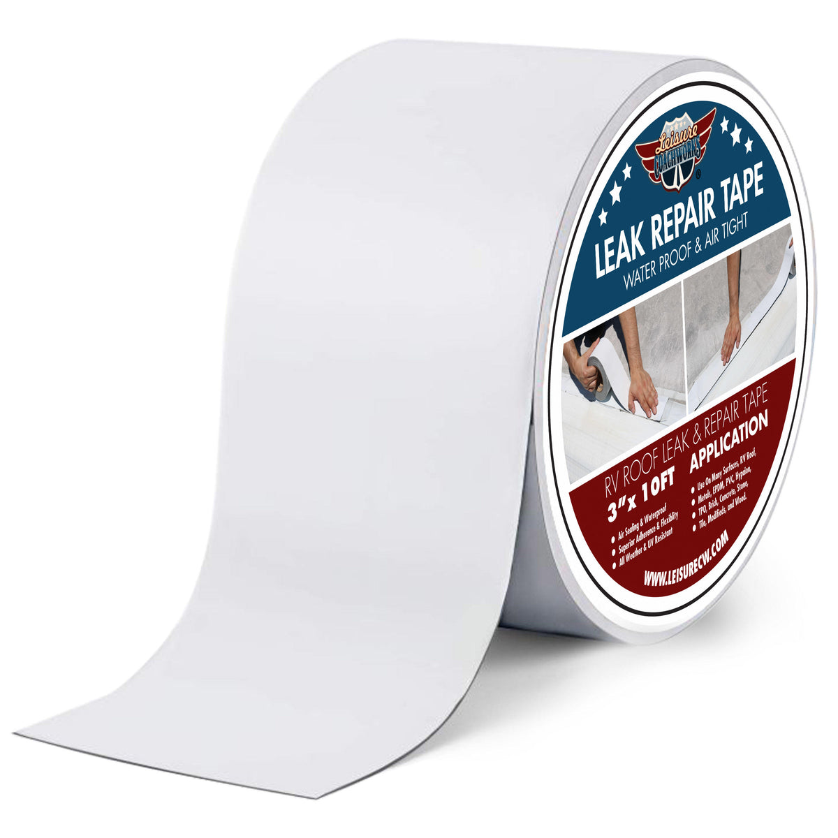 Leisure Coachworks RV Sealant Tape for Water Tight Seal 2 Inch x 10 Feet Roll (White)