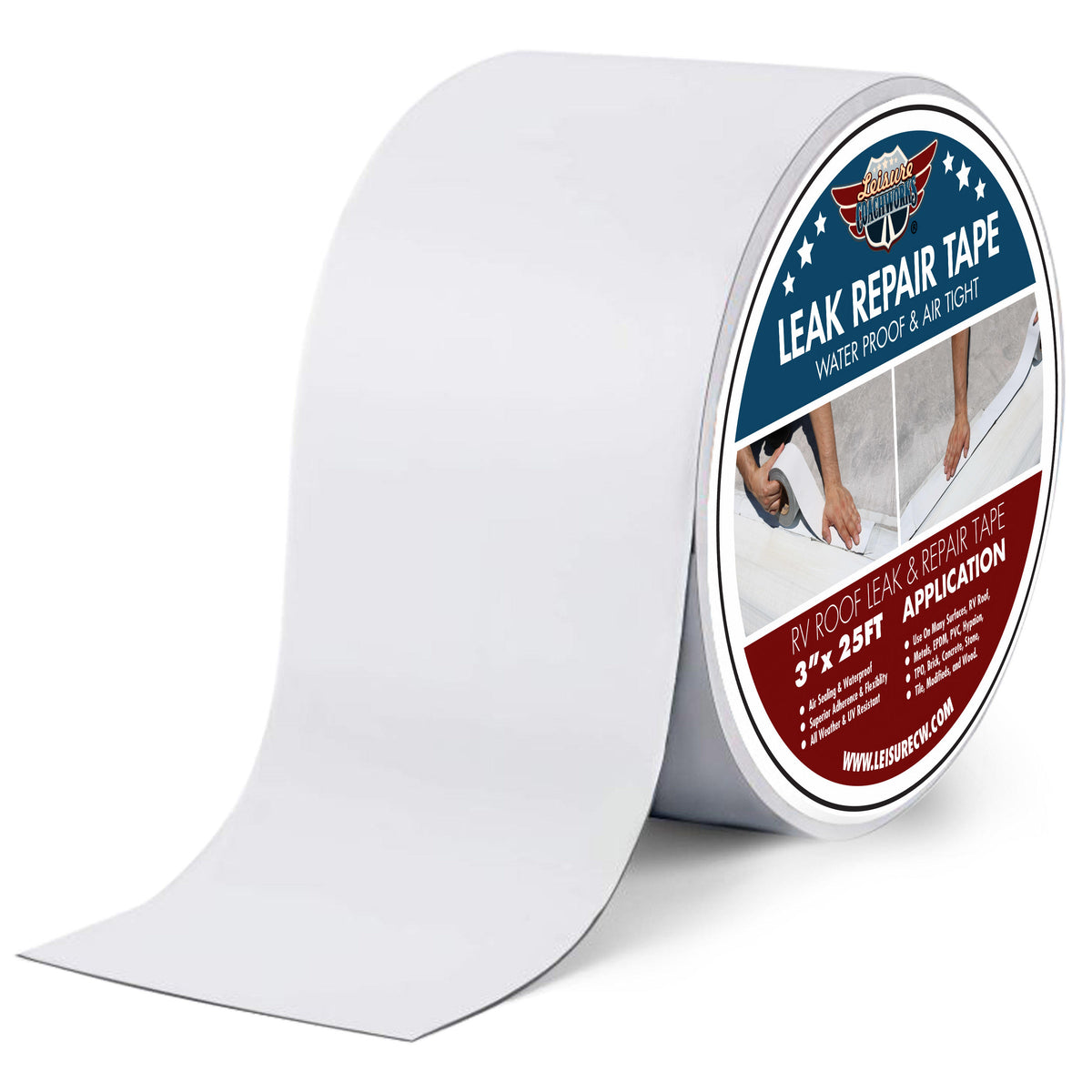 Leisure Coachworks RV Sealant Tape for Water Tight Seal 2 Inch x 10 Feet Roll (White)