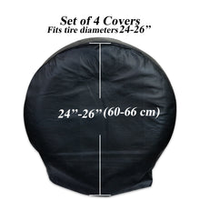 Leisure Coachworks RV Tire Cover Set for Tire Diameters 24 Inch x 26  Inch (Black)