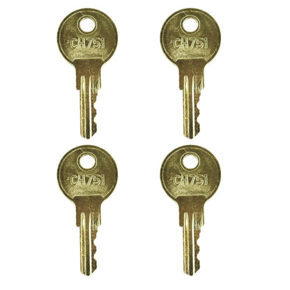Leisure Locks RV 751 Key Replacement for T-handles Camper Shells Cabinets Push Locks 1 Inch (Brass)