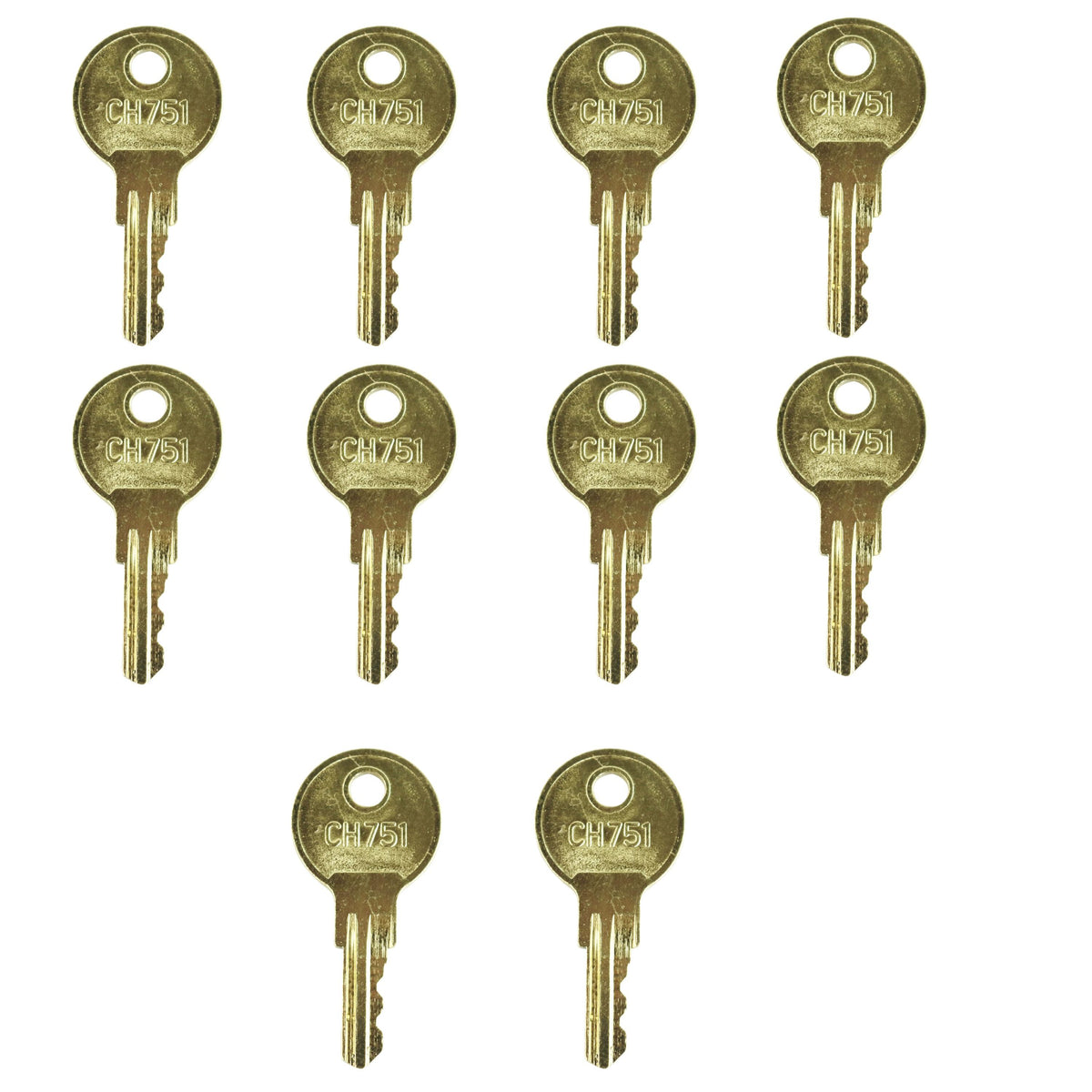 Leisure Locks RV 751 Key Replacement for T-handles Camper Shells Cabinets Push Locks 1 Inch (Brass)