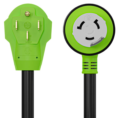 Leisure Cords 50AMP RV Extension Cord Twist Locking 25 Foot (Green)