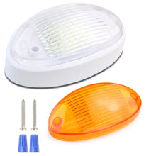 Leisure LED 12V RV Exterior LED Porch Light Oval Cool White with Amber Lens 6 Inch (White)