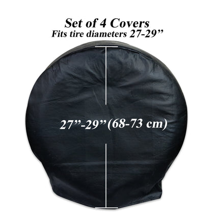 Leisure Coachworks RV Tire Cover Set for Tire Diameters 27 Inch x 29  Inch (Black)