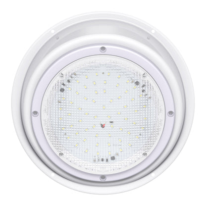 Leisure LED 12V RV Exterior LED Scare Light Round Cool White Clear Lens 600 Lumen with Bezel Kit 8 Inch (White)