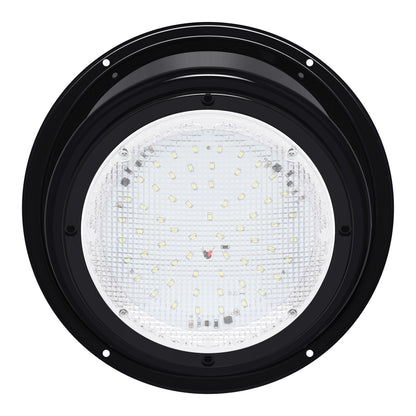 Leisure LED 12V RV Exterior LED Scare Light Round Cool White Clear Lens 600 Lumen with Bezel Kit 8 Inch (White)