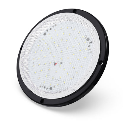 Leisure LED 12V RV Exterior LED Scare Light Round Cool White Clear Lens 1000 Lumen 8 Inch (White)