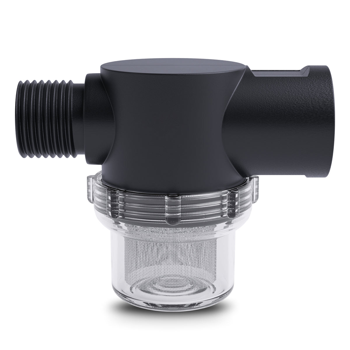 Leisure Coachworks RV Water Pump Stainer Filter with 1/2 Inch NPS Inlet 1/2 Inch NPSM Outlet (Black)